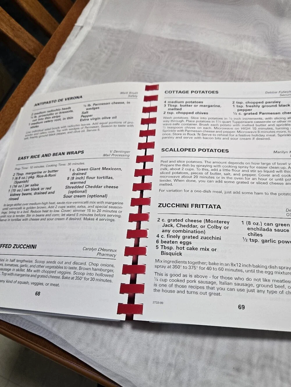 Favorite Recipes Correctional Cuisine Recipe Book - Red